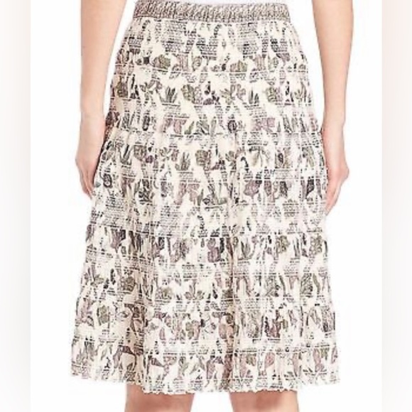 Tory Burch Dresses & Skirts - TORY BURCH White Smocked Floral  Ivory Wisteria Cotton SKIRT size 6​